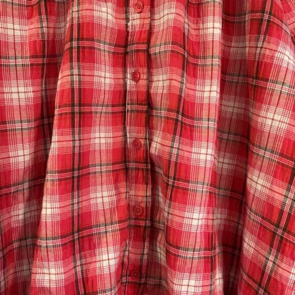 White Stag Red Plaid Button-Up Blouse Size L/G - Picture 10 of 10